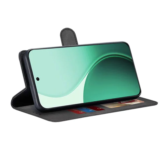 Калъф тип тефтер за Oppo Reno14 – Techsuit Diary Book – Черен