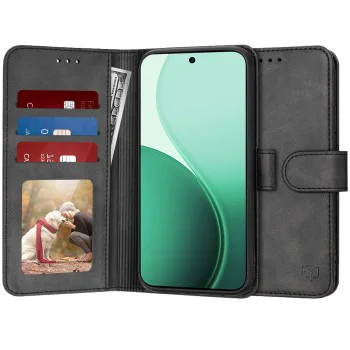 Калъф тип тефтер за Oppo Reno14 – Techsuit Diary Book – Черен