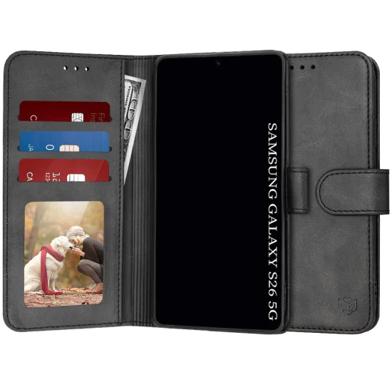 Калъф тип тефтер за Samsung Galaxy S26 - Techsuit Diary Book - Черен