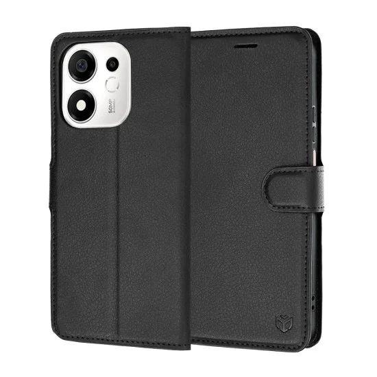Калъф тип тефтер Techsuit Leather Folio - Honor 600 Smart - Черен