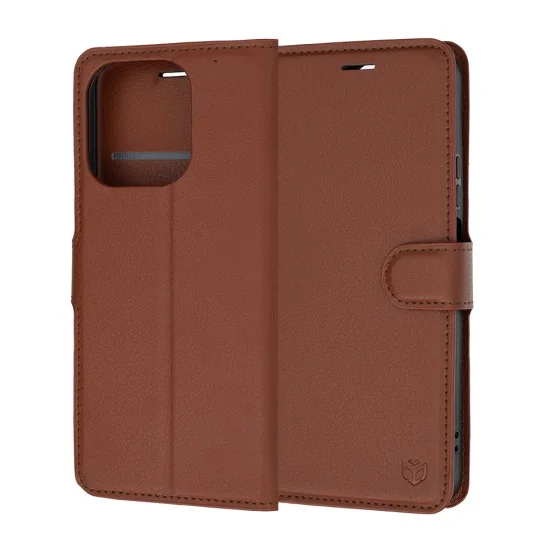 Калъф тип тефтер Techsuit Leather Folio - Honor 600 Smart - Кафяв