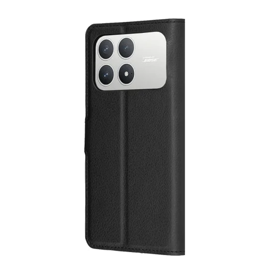 Калъф тип тефтер за Xiaomi Poco F8 Pro - Techsuit Leather Folio - Черен