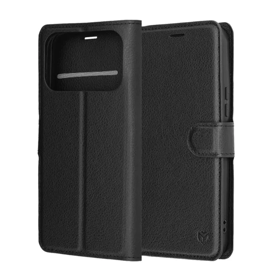 Калъф тип тефтер за Xiaomi Poco F8 Ultra - Techsuit Leather Folio - Черен