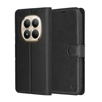 Калъф тип тефтер за Xiaomi Redmi Note 15 Pro+ 5G / Poco M8 Pro 5G - Techsuit Leather Folio - Черен