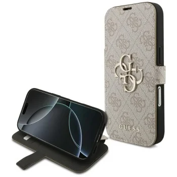 Калъф Guess - Book 4G Metal Logo (GUBKP18L4GMGPI) - iPhone 18 Pro / iPhone 17 Pro - Розов