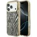 Калъф Guess Zebra Glitter Triangle Logo MagSafe (GUHMP18L6HZPGTLD) - iPhone 18 Pro / iPhone 17 Pro - Златист
