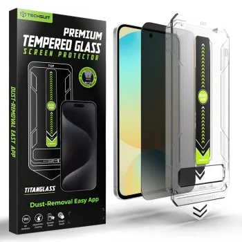 Протектор за дисплей за Samsung Galaxy S24 FE / A56 5G Съвместим с пръстов отпечатък - Techsuit TitanGlass CrystalHD - Privacy