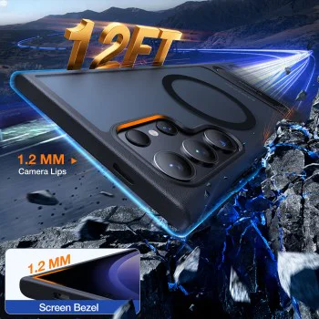 Калъф - Torras - Стойка - Samsung Galaxy S24 Ultra - Черен