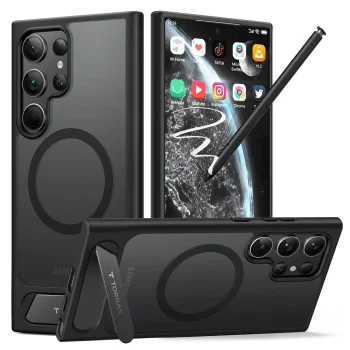Калъф - Torras - Стойка - Samsung Galaxy S24 Ultra - Черен