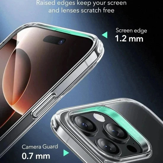 Калъф за iPhone 16 Pro Max - ESR - Classic Hybrid HaloLock - Прозрачен