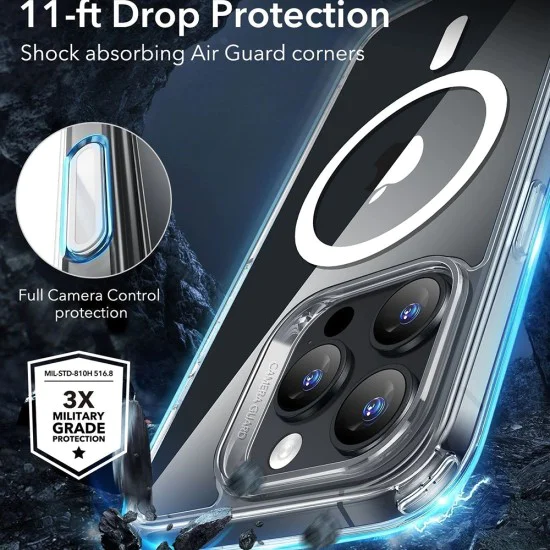 Калъф за iPhone 16 Pro Max - ESR - Classic Hybrid HaloLock - Прозрачен