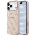 Калъф за iPhone 17 Pro - 4G Embossed Ring Classic Logo MagSafe (GUHMP18LP4MSEGP) - Guess - Розов
