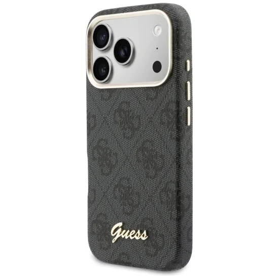 Калъф за iPhone 17 Pro Max - 4G Script MagSafe - Guess - Черен
