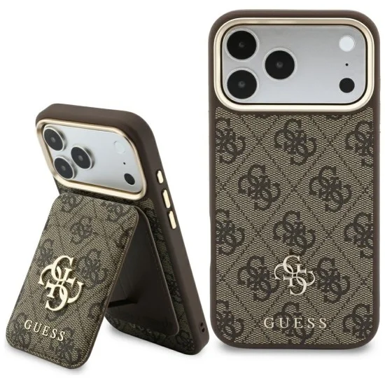 Калъф за iPhone 17 Pro Max - Hardcase 4G Cardslot MagSafe (GUBPHCP18XP4SM44CW) - Guess - Кафяв