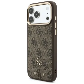Калъф за iPhone 17 Pro Max - Hardcase 4G Cardslot MagSafe (GUBPHCP18XP4SM44CW) - Guess - Кафяв