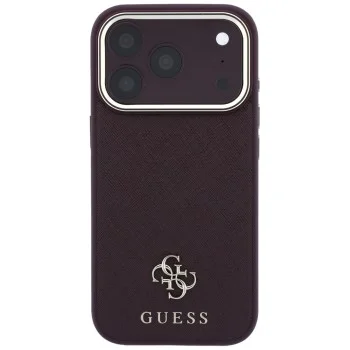 Калъф за телефон за iPhone 18 Pro Max / iPhone 17 Pro Max Saffiano Small 4G Classic MagSafe (GUHMP18X6PSA4DMU) - Guess - Бордо