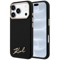 Калъф за iPhone 17 Pro - Saffiano Small Script Metal Logo MagSafe (KLHMP18L6PWSKSK) - Karl Lagerfeld - Черен