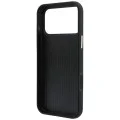 Калъф за iPhone 18 Pro Max / iPhone 17 Pro Max - Grained Leather Round Strass Logo MagSafe (GUHMP18X6PSRMDEK) - Guess - Черен