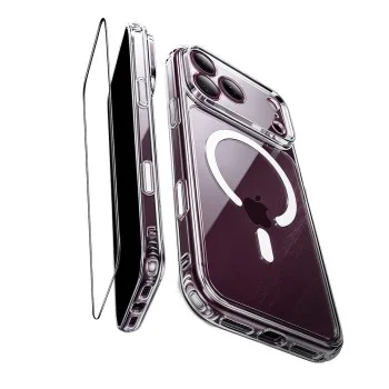 Калъф със протектор за екран ESR Classic Hybrid HaloLock + Screen Protector - iPhone 18 Pro / iPhone 17 Pro - Прозрачен