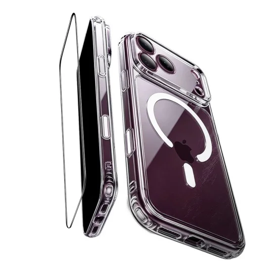 Калъф със протектор за екран ESR Classic Hybrid HaloLock + Screen Protector - iPhone 18 Pro / iPhone 17 Pro - Прозрачен