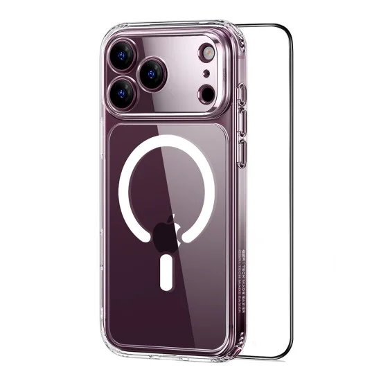 Калъф със протектор за екран ESR Classic Hybrid HaloLock + Screen Protector - iPhone 18 Pro / iPhone 17 Pro - Прозрачен