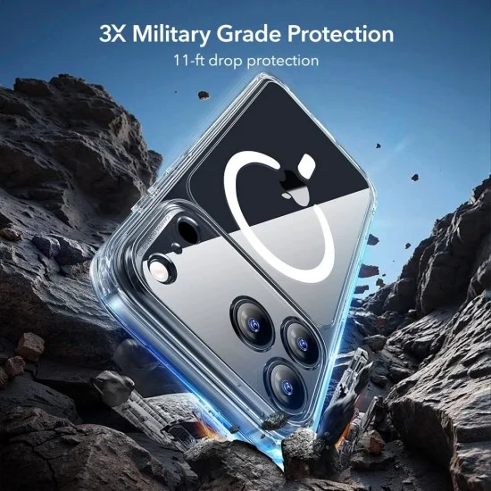 Калъф със протектор за екран ESR Classic Hybrid HaloLock + Screen Protector - iPhone 18 Pro / iPhone 17 Pro - Прозрачен