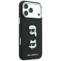 Калъф за телефон за iPhone 18 Pro Max / iPhone 17 Pro Max Saffiano with K&C Heads Pins and Logo (KLHCP18XPSWFDHPK) - Karl Lagerfeld - Черен