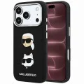 Калъф за телефон за iPhone 18 Pro Max / iPhone 17 Pro Max Saffiano with K&C Heads Pins and Logo (KLHCP18XPSWFDHPK) - Karl Lagerfeld - Черен