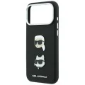 Калъф за телефон за iPhone 18 Pro Max / iPhone 17 Pro Max Saffiano with K&C Heads Pins and Logo (KLHCP18XPSWFDHPK) - Karl Lagerfeld - Черен