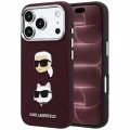 Калъф за телефон за iPhone 18 Pro Max / iPhone 17 Pro Max Saffiano with K&C Heads Pins and Logo (KLHCP18XPSWFDHPR) - Karl Lagerfeld - Бордо