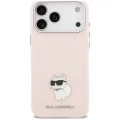 Калъф за телефон за iPhone 18 Pro Max / iPhone 17 Pro Max Silicone Choupette Metal Pin (KLHCP18XSMHCNPP) - Karl Lagerfeld - Розов