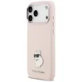 Калъф за телефон за iPhone 18 Pro Max / iPhone 17 Pro Max Silicone Choupette Metal Pin (KLHCP18XSMHCNPP) - Karl Lagerfeld - Розов