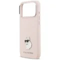 Калъф за телефон за iPhone 18 Pro Max / iPhone 17 Pro Max Silicone Choupette Metal Pin (KLHCP18XSMHCNPP) - Karl Lagerfeld - Розов
