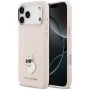 Калъф за телефон за iPhone 18 Pro Max / iPhone 17 Pro Max Silicone Choupette Metal Pin (KLHCP18XSMHCNPP) - Karl Lagerfeld - Розов