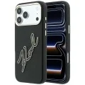 Калъф за телефон за iPhone 18 Pro Max / iPhone 17 Pro Max Smooth Leather Big Resin Signature Logo (KLHCP18X6PFCKSRK) - Karl Lagerfeld - Черен
