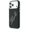 Калъф за телефон за iPhone 18 Pro Max / iPhone 17 Pro Max Smooth Leather Big Resin Signature Logo (KLHCP18X6PFCKSRK) - Karl Lagerfeld - Черен
