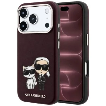 Калъф за телефон за iPhone 18 Pro Max / iPhone 17 Pro Max Smooth Leather KC Bodies Sketch MagSafe (KLHMP18X6PWKCIDR) - Karl Lagerfeld - Бордо