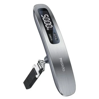 Кантар за багаж Yesido - Luggage Scale (MG41) - with LCD Display, 50kg Capacity, 3 Units (kg/lb/oz), Durable Strap, T-Type, CR2032 - Сив