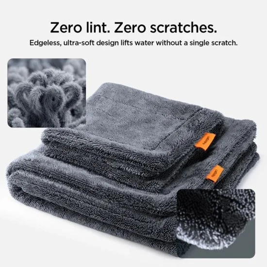 Кърпа за подсушаване на автомобил за Car Drying Microfiber Towel Black CC100 (S1+L1) (ACP11389) - Spigen - Черен