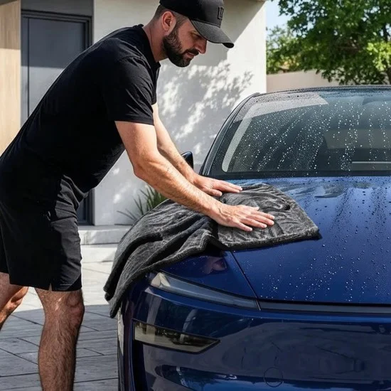Кърпа за подсушаване на автомобил за Car Drying Microfiber Towel Black CC100 (S1+L1) (ACP11389) - Spigen - Черен