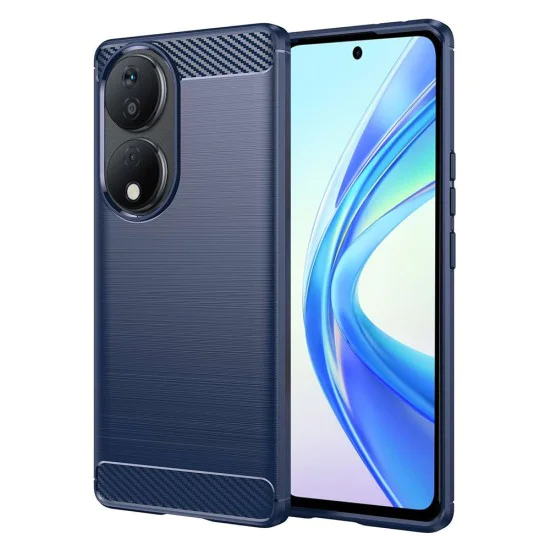 Кейс за Honor X7b / X7b 5G / 90 SMART - Techsuit - Карбонов силикон - Син