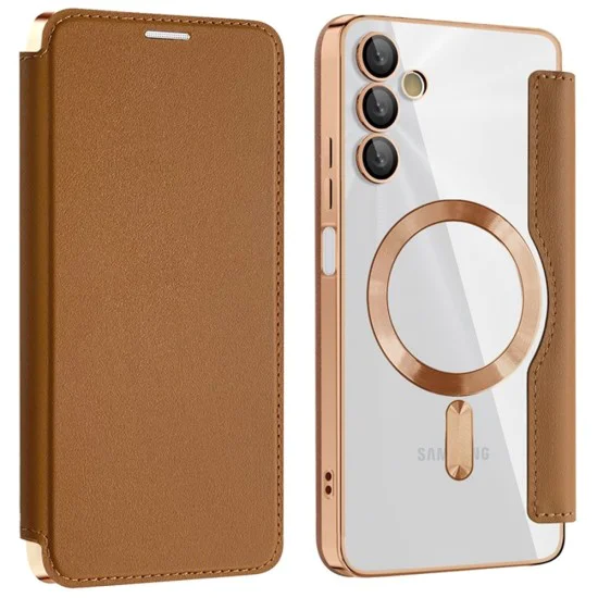Кейс за Samsung Galaxy A05s - SmartMag Book Case - Кафяв