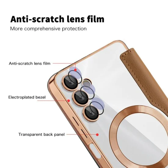 Кейс за Samsung Galaxy A05s - SmartMag Book Case - Кафяв