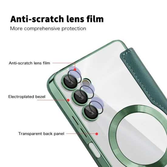 Кейс за Samsung Galaxy A05s - SmartMag Book Case - Зелен