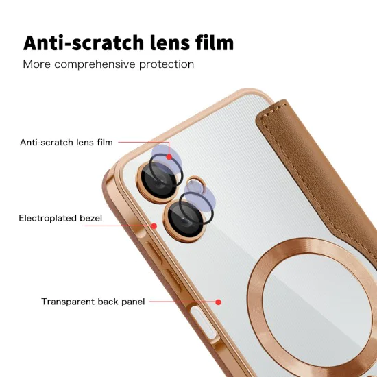 Кейс за Samsung Galaxy A06 - SmartMag Book Case - Кафяв