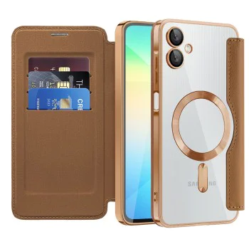 Кейс за Samsung Galaxy A06 - SmartMag Book Case - Кафяв
