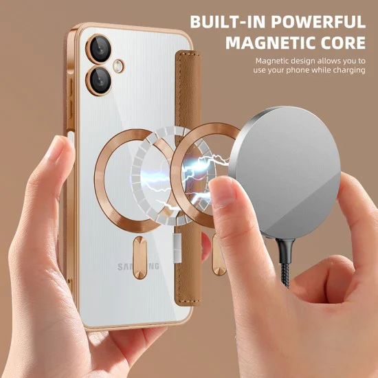 Кейс за Samsung Galaxy A06 - SmartMag Book Case - Кафяв