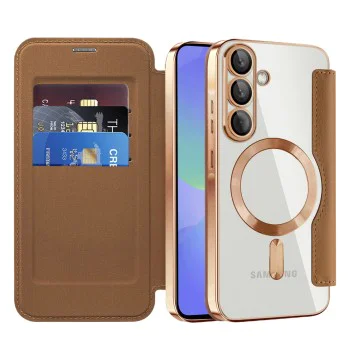 Кейс за Samsung Galaxy A36 5G - SmartMag Book Case - Кафяв