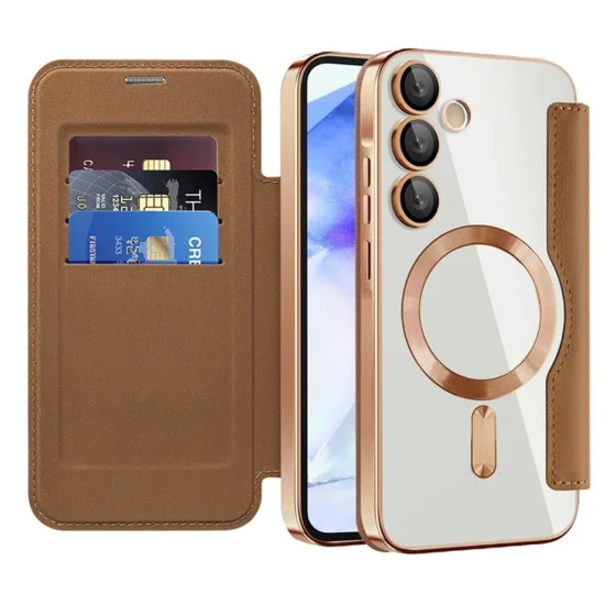 Кейс за Samsung Galaxy A55 5G - SmartMag Book Case - Кафяв