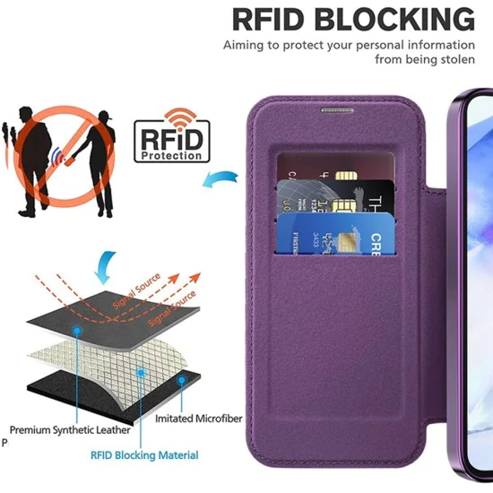 Кейс за Samsung Galaxy A55 5G - SmartMag Book Case - Лилав